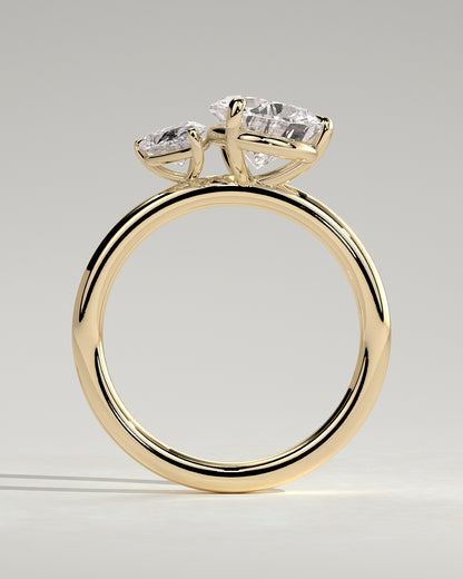 2.8 CT Pear Toi Et Moi Moissanite Diamond Engagement Ring