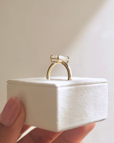 2 CT Emerald Solitaire Moissanite Diamond Engagement Ring