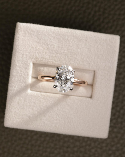 2 CT Oval Lab Grown Diamond Solitaire Engagement Ring