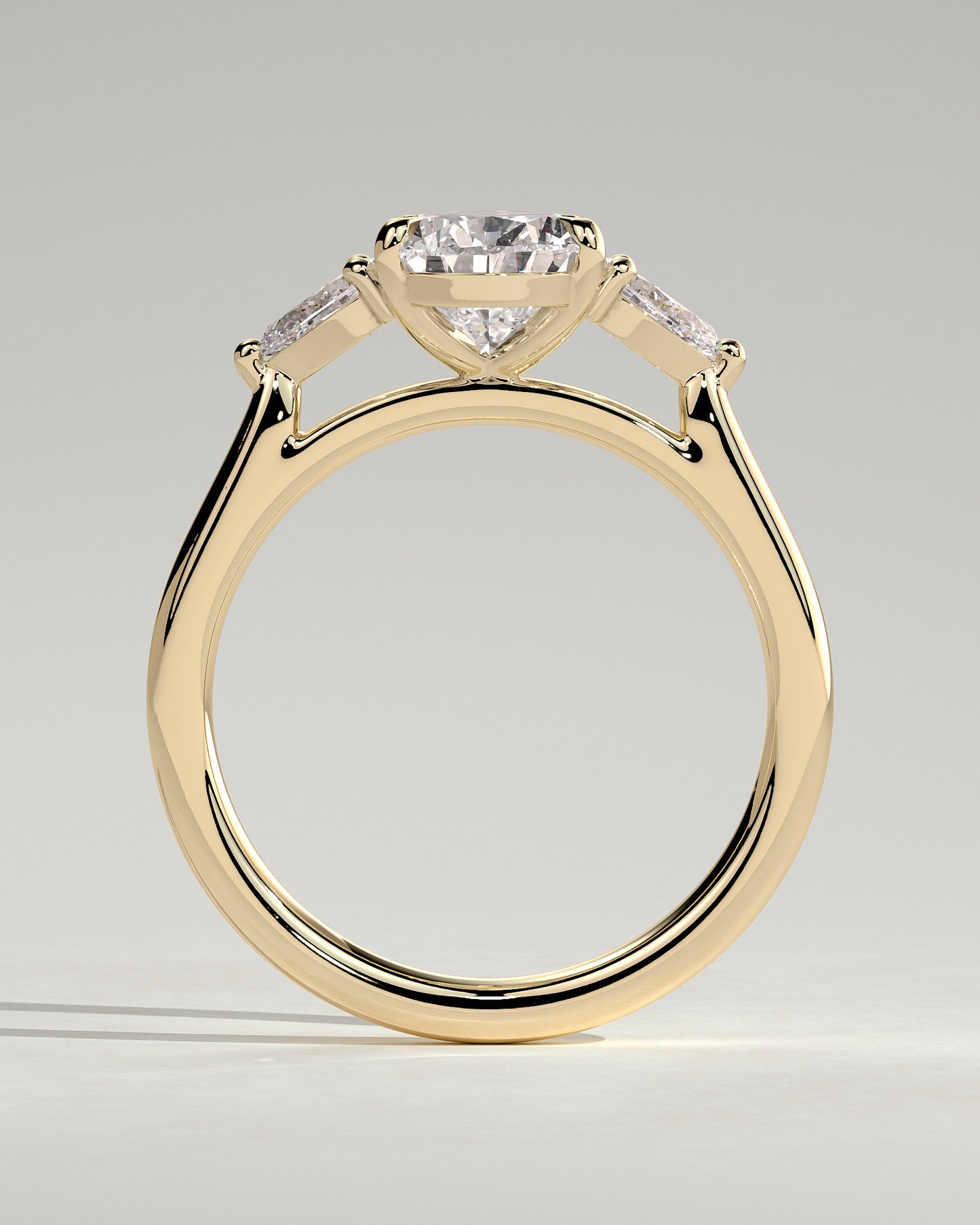 2.0 CT Pear Cut Three Stones Moissanite Diamond Engagement Ring