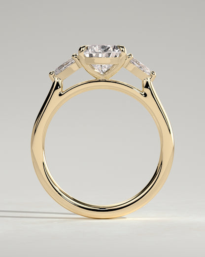 2.0 CT Pear Cut Three Stones Moissanite Diamond Engagement Ring