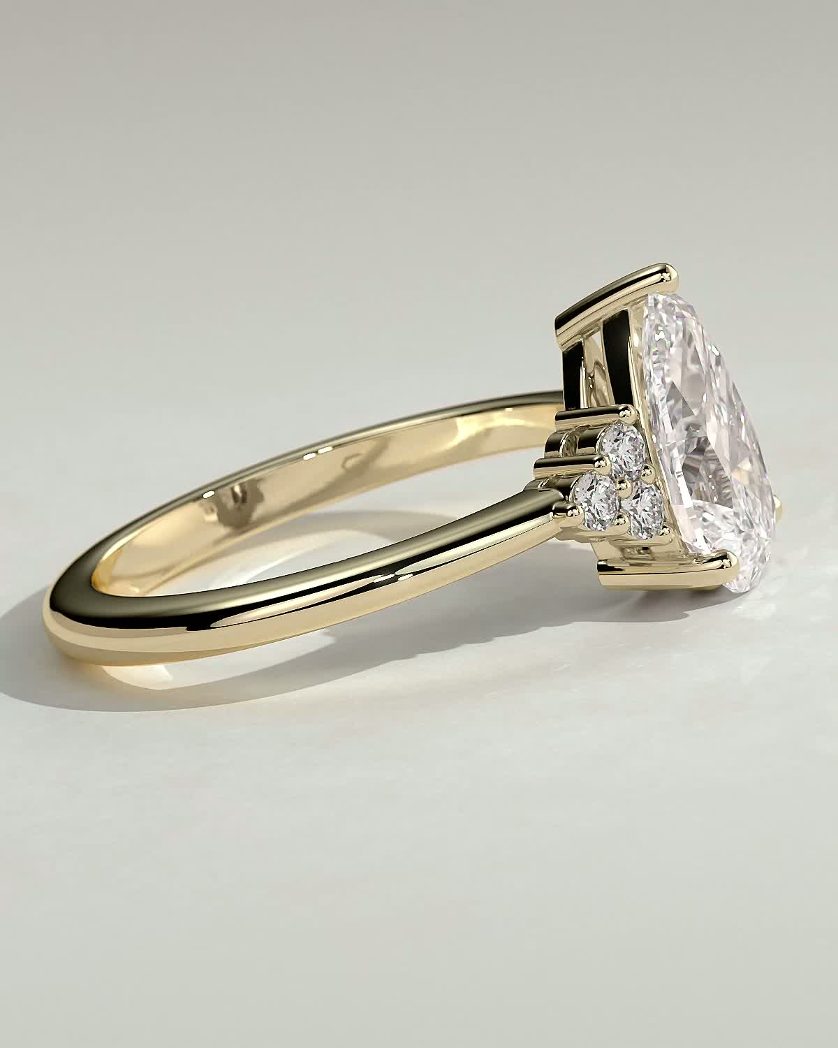 2.0 CT Pear Cluster Moissanite Engagement Ring