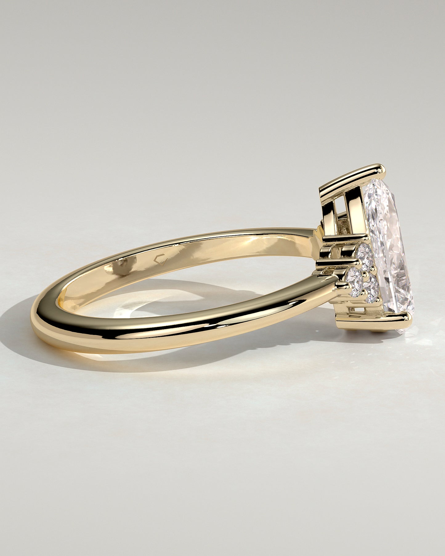 2.0 CT Pear Cluster Moissanite Engagement Ring