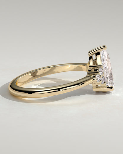 2.0 CT Pear Cluster Moissanite Engagement Ring