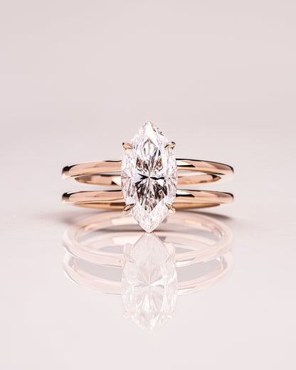 1.58 CT Marquise Cut Moissanite Solitaire Engagement Ring
