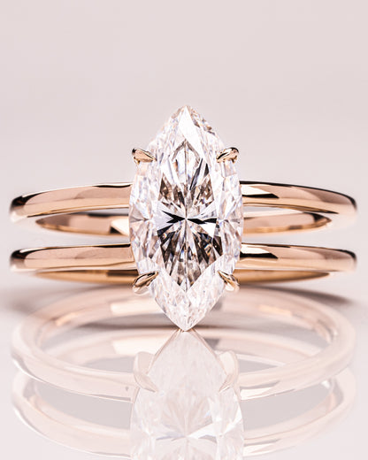1.58 CT Marquise Cut Moissanite Solitaire Engagement Ring