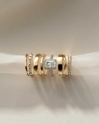 2 CT Radiant Cut Halo and Pave Moissanite Diamond Engagement Ring