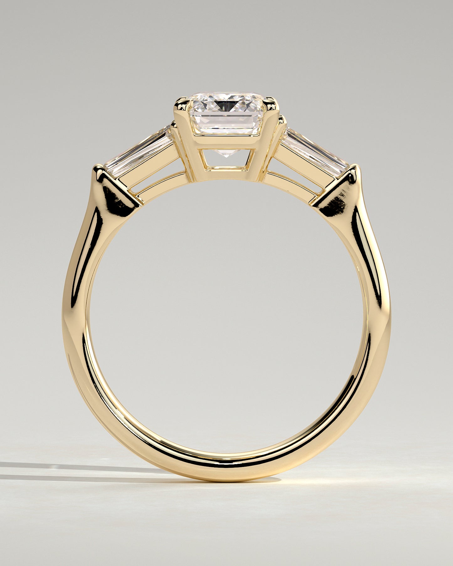 2 CT Emerald Cut Three Stones Moissanite Diamond Engagement Ring