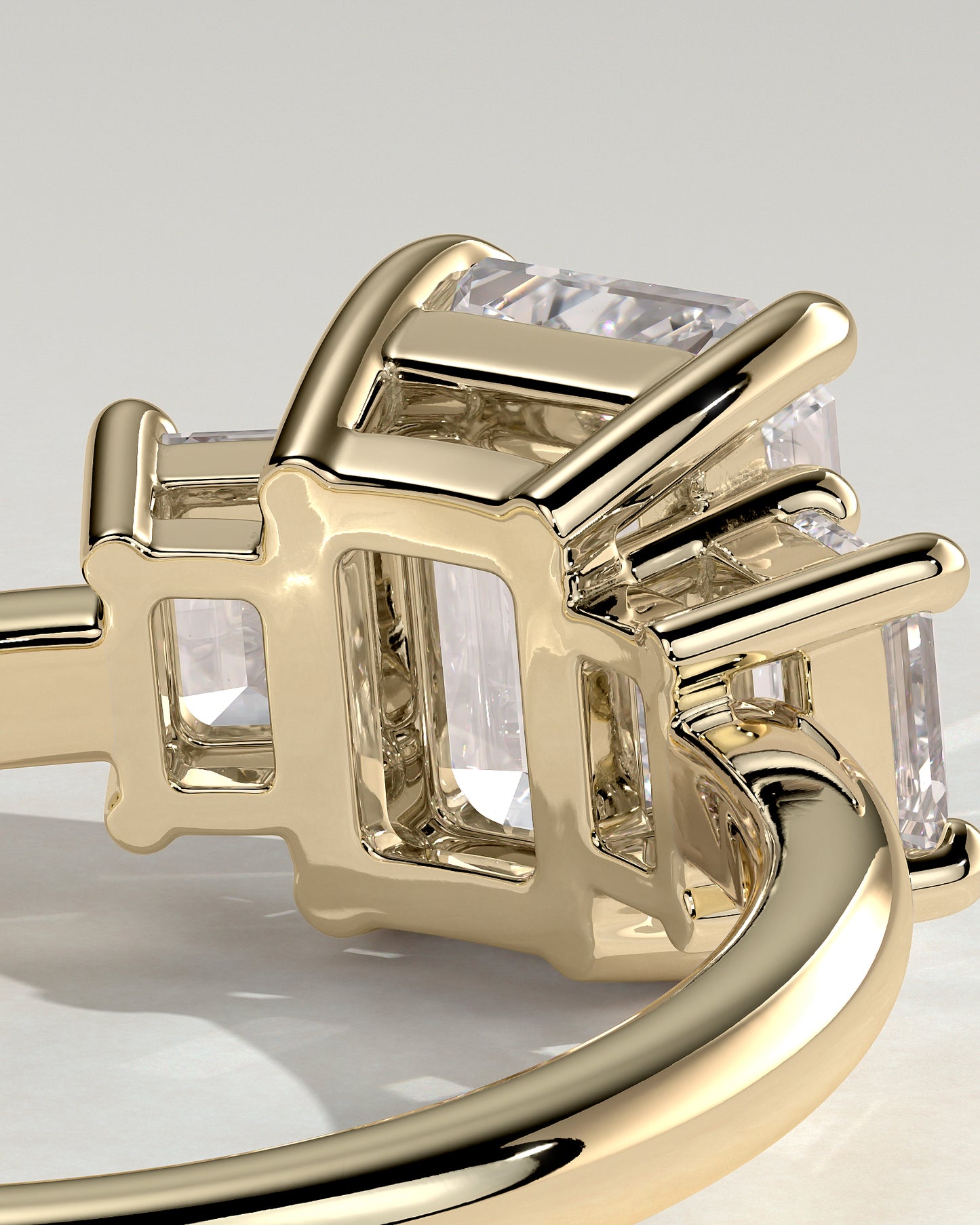 2 CT Emerald Cut Three Stones Moissanite Diamond Engagement Ring