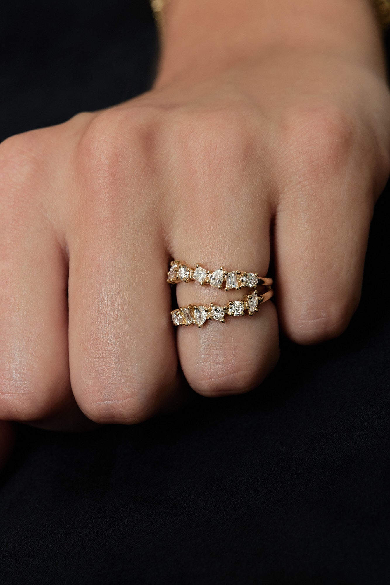 0.25 TCW Round Shaped Half Eternity Lab Grown Diamond Wedding Band