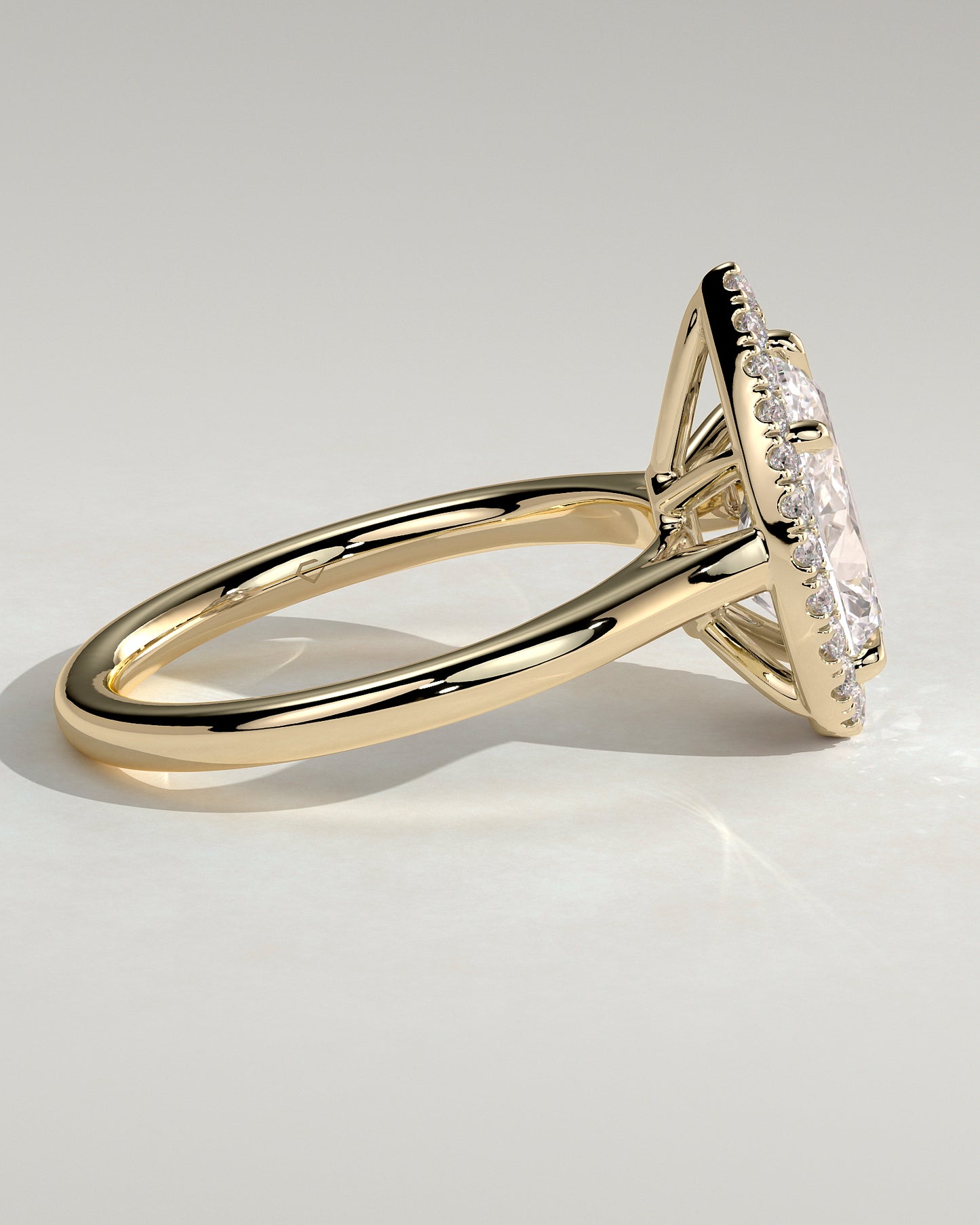2 CT Pear Cut Halo Moissanite Diamond Engagement Ring