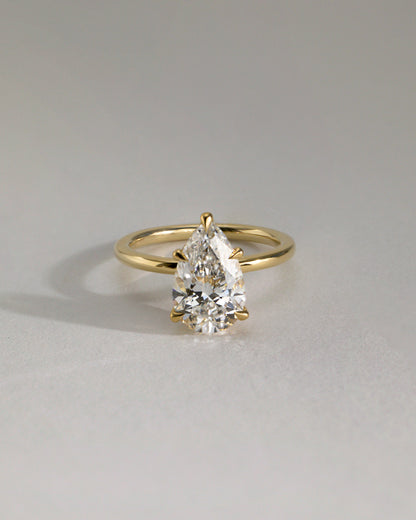 2.0 CT Pear Hidden Halo Moissanite Engagement Ring