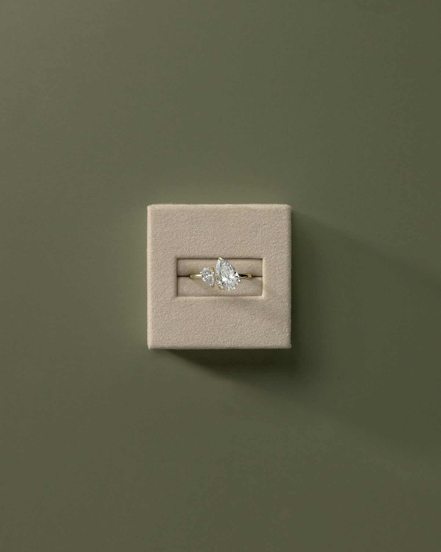 2.8 CT Pear Toi Et Moi Moissanite Diamond Engagement Ring