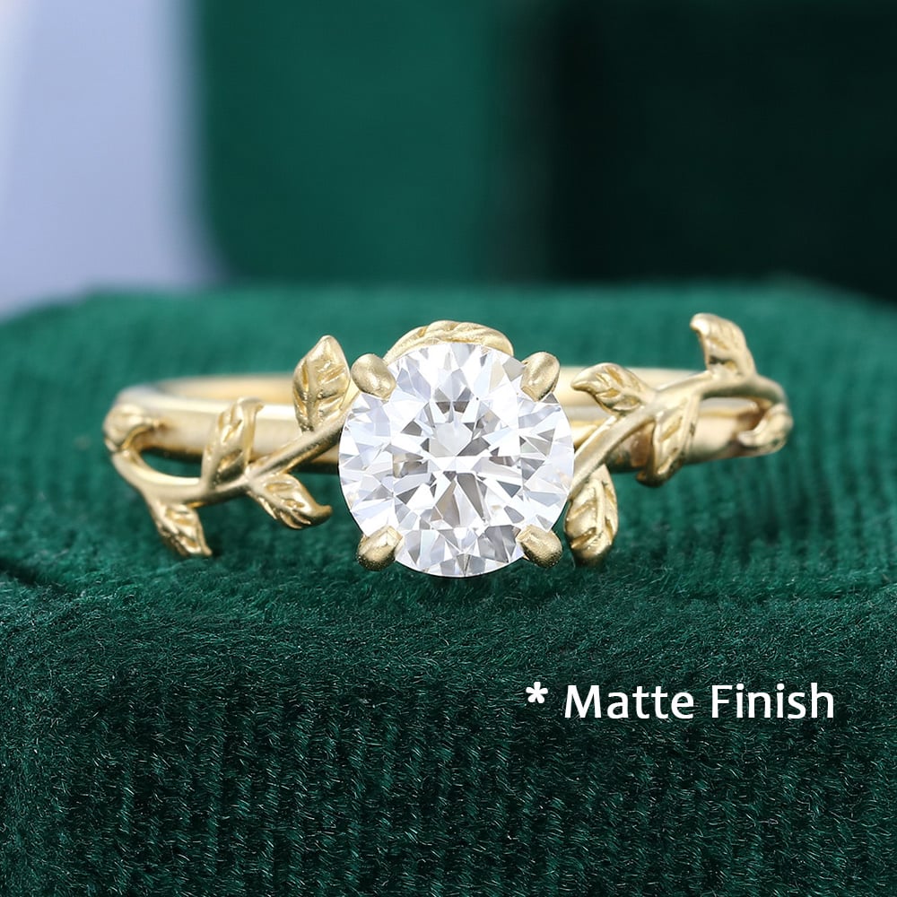 1 CT Round Cut Natured Inspired Moissanite Engagement Ring