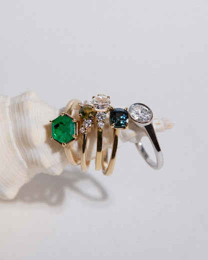 Marquise Shaped Three Stone Lab Grown Diamond Engagement Ring