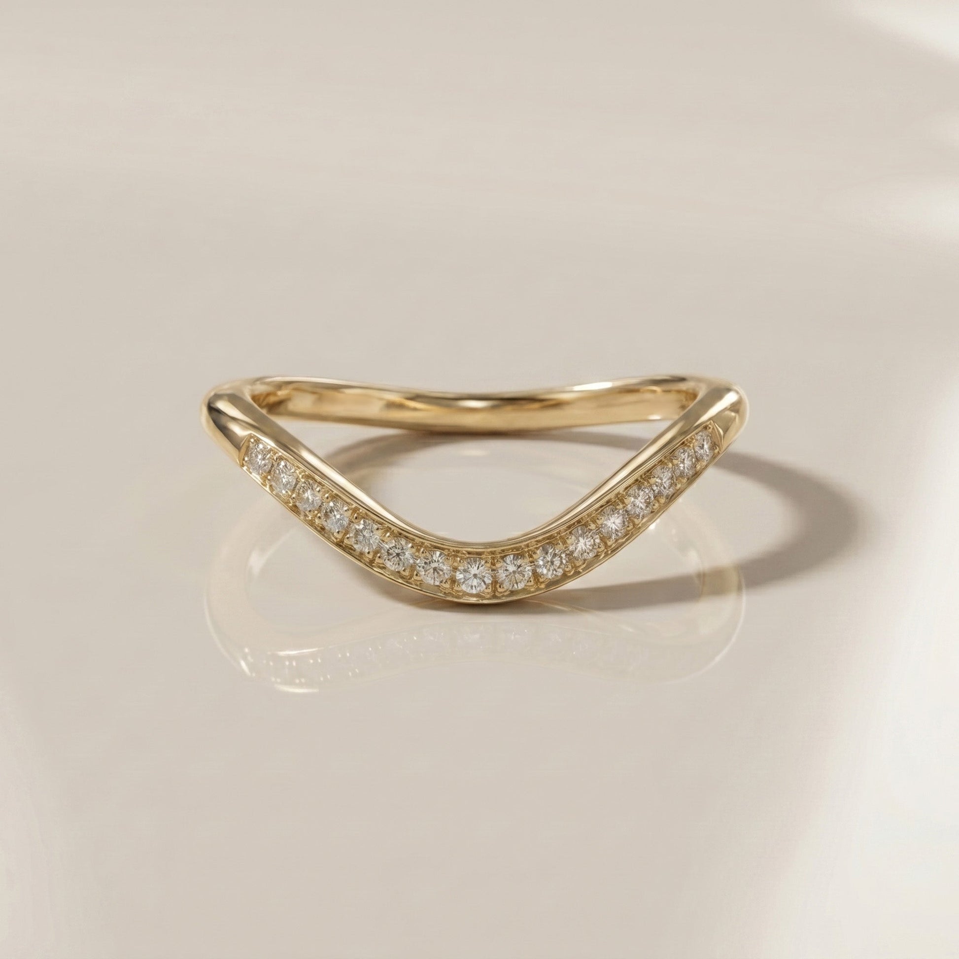 0.13 TCW Round Twisted Moissanite Wedding Band