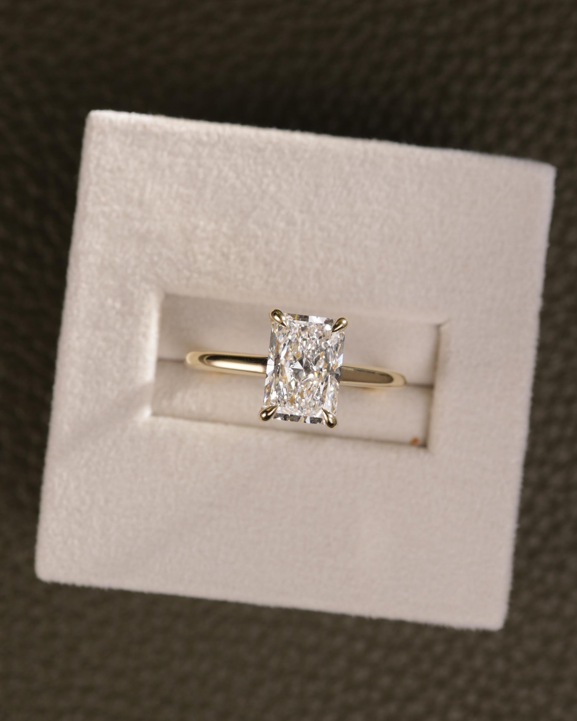 2 CT Asscher Lab Grown Diamond Solitaire Engagement Ring
