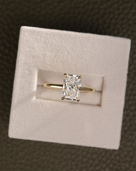 2 CT Asscher Lab Grown Diamond Solitaire Engagement Ring