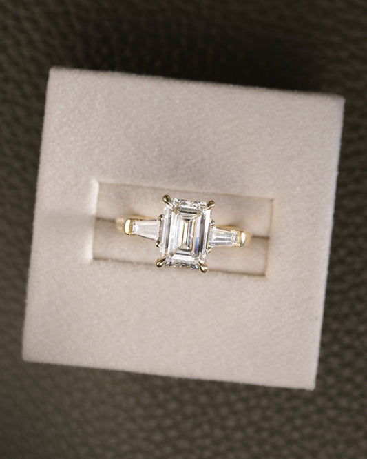 2 CT Asscher Lab Grown Diamond Solitaire Engagement Ring
