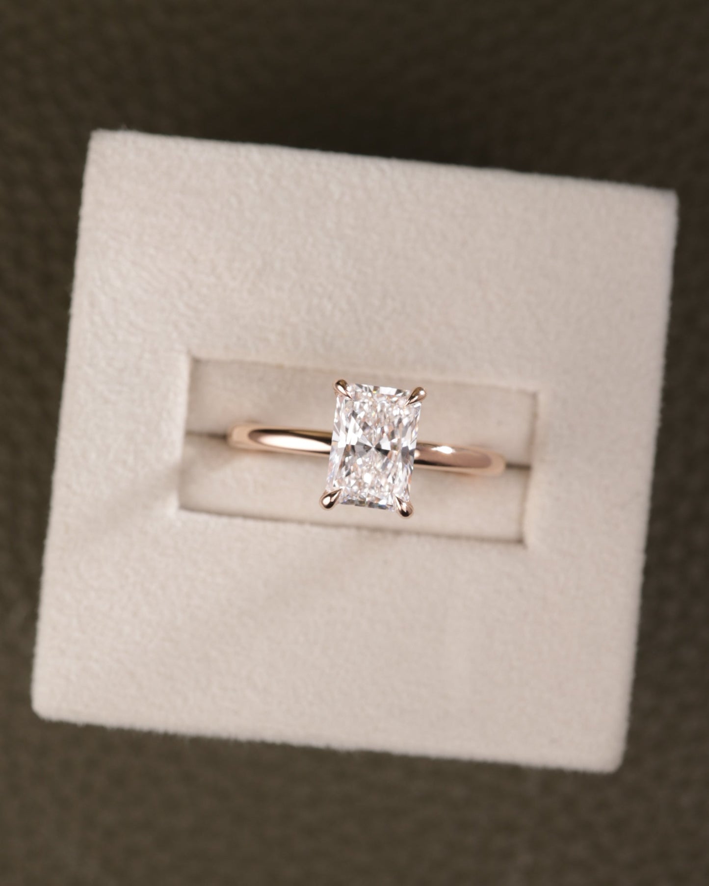 2 CT Asscher Lab Grown Diamond Solitaire Engagement Ring