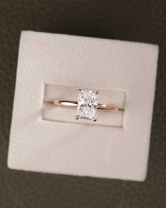 2 CT Asscher Lab Grown Diamond Solitaire Engagement Ring