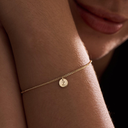 Minimalist Disc Initial Bracelet