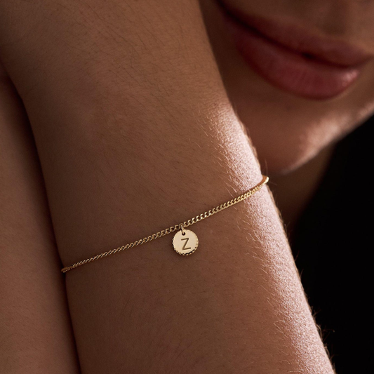 Minimalist Disc Initial Bracelet