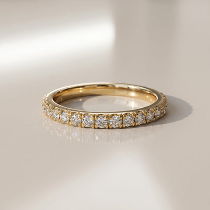 0.13 TCW Round Twisted Moissanite Wedding Band