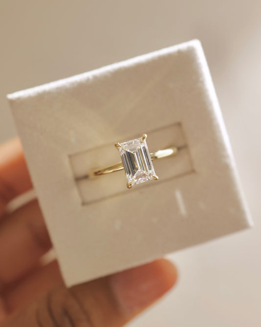 2 CT Asscher Lab Grown Diamond Solitaire Engagement Ring