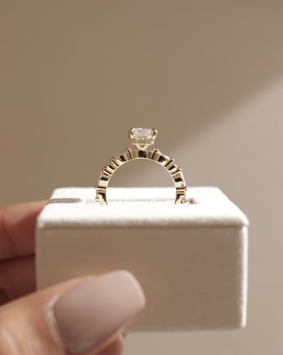 2.0 CT Radiant Pave & Hidden Halo Moissanite Engagement Ring