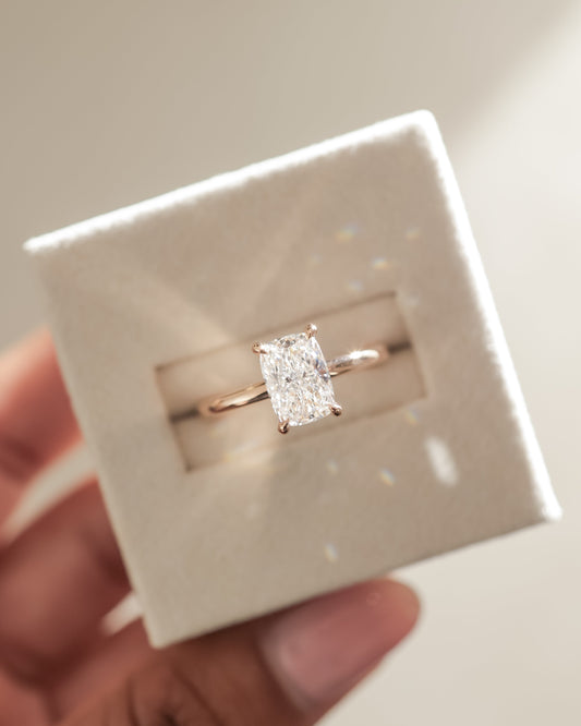 2 CT Asscher Lab Grown Diamond Solitaire Engagement Ring