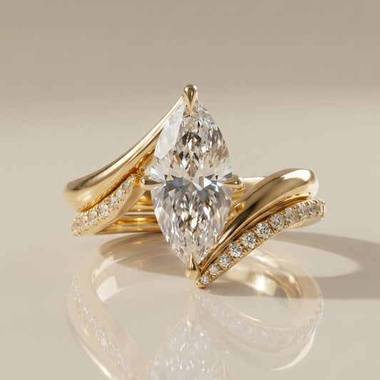 1.0 CT Round Solitaire Moissanite Diamond Bridal Ring Set