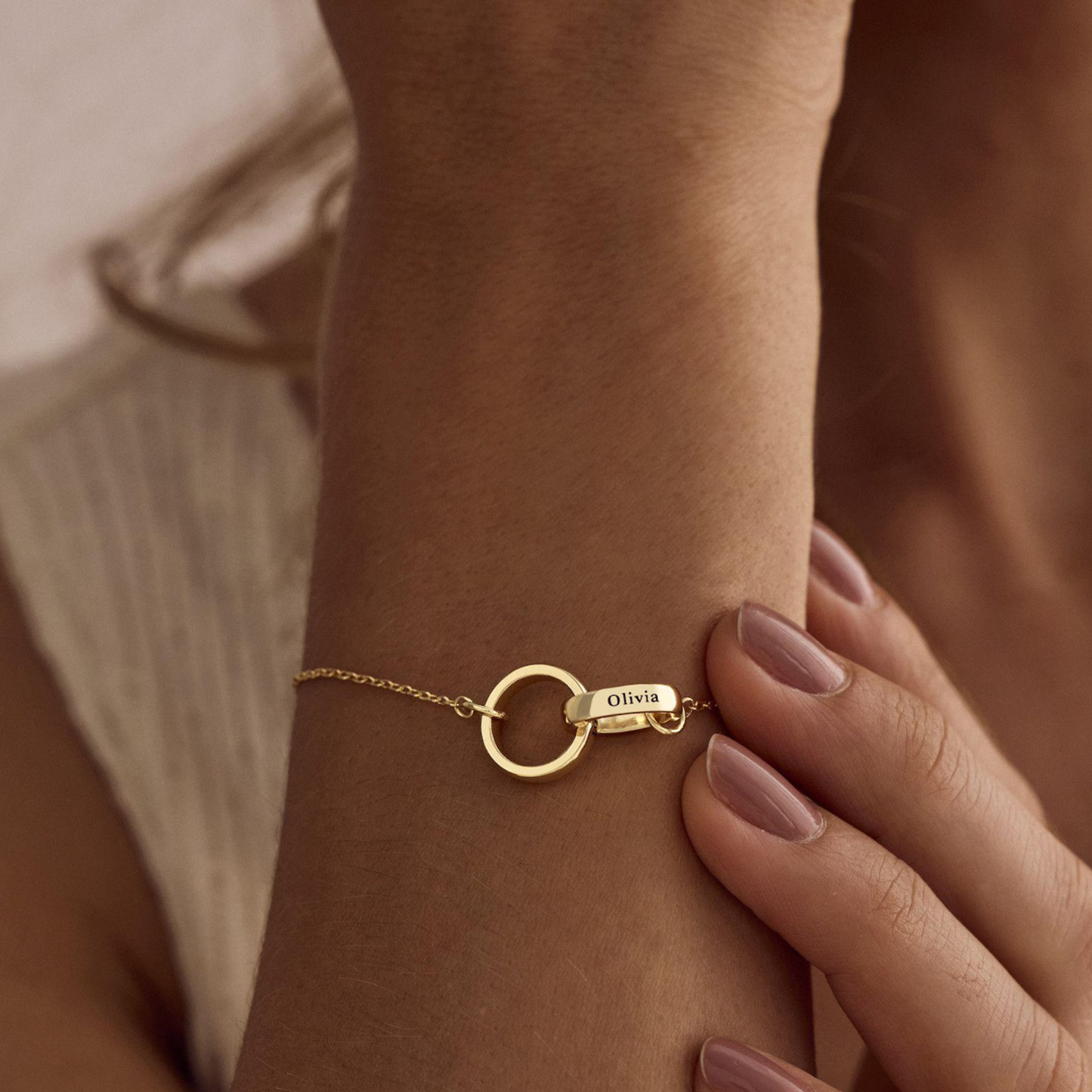 Custom Circle Name Bracelet