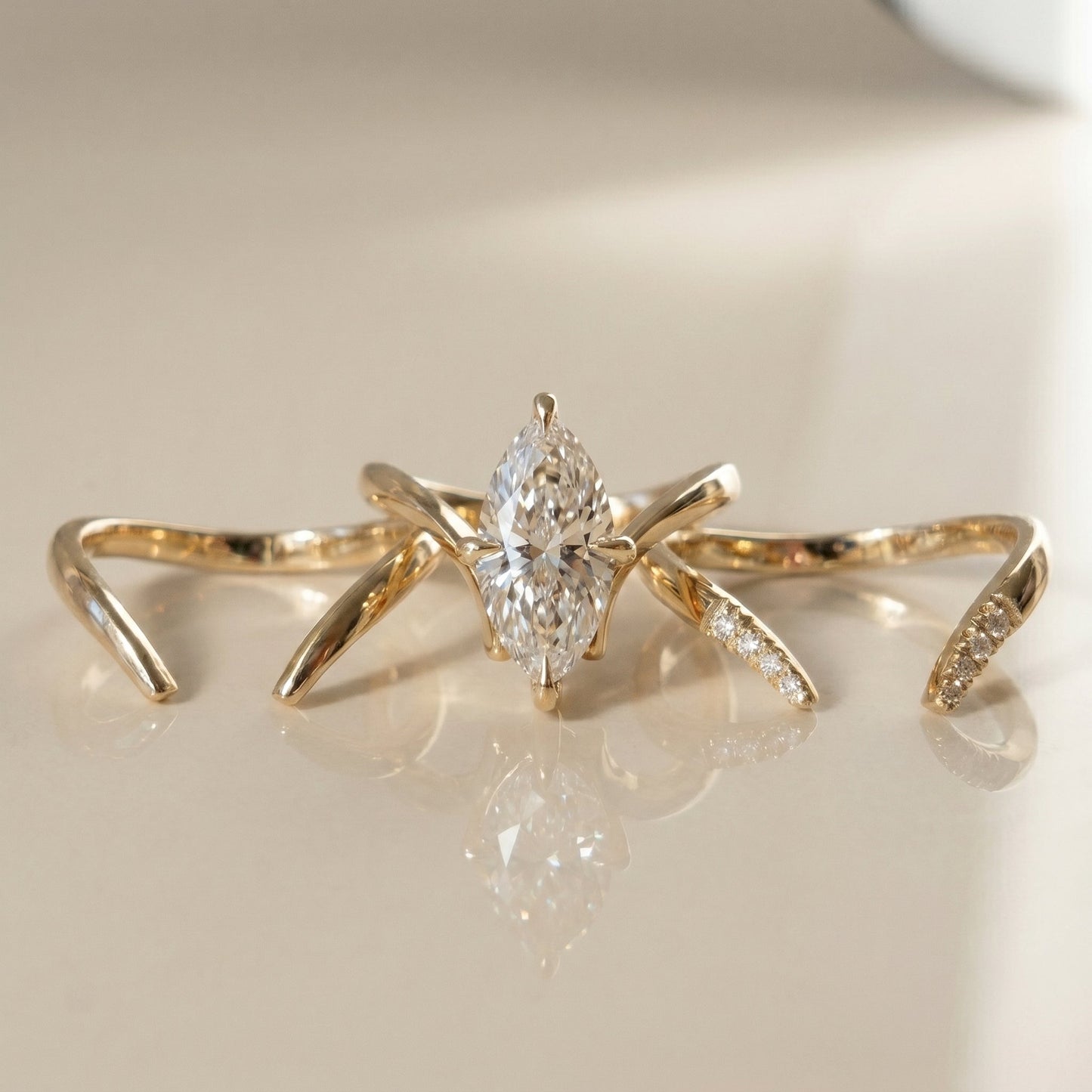 1.0 CT Round Solitaire Moissanite Diamond Bridal Ring Set