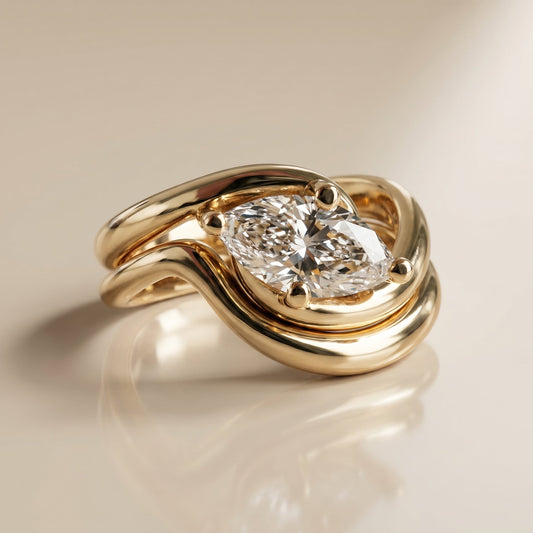 1.0 CT Round Solitaire Moissanite Diamond Bridal Ring Set