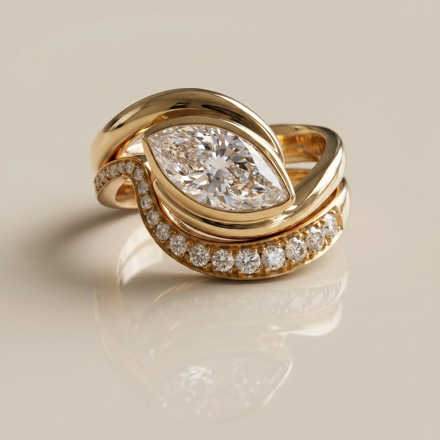 1.0 CT Round Solitaire Moissanite Diamond Bridal Ring Set