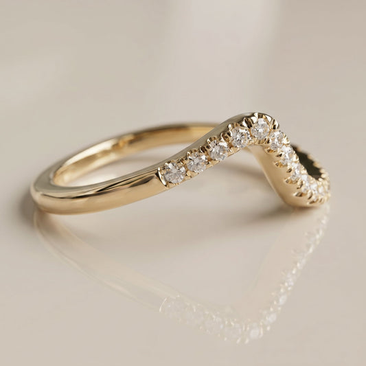 0.13 TCW Round Twisted Moissanite Wedding Band