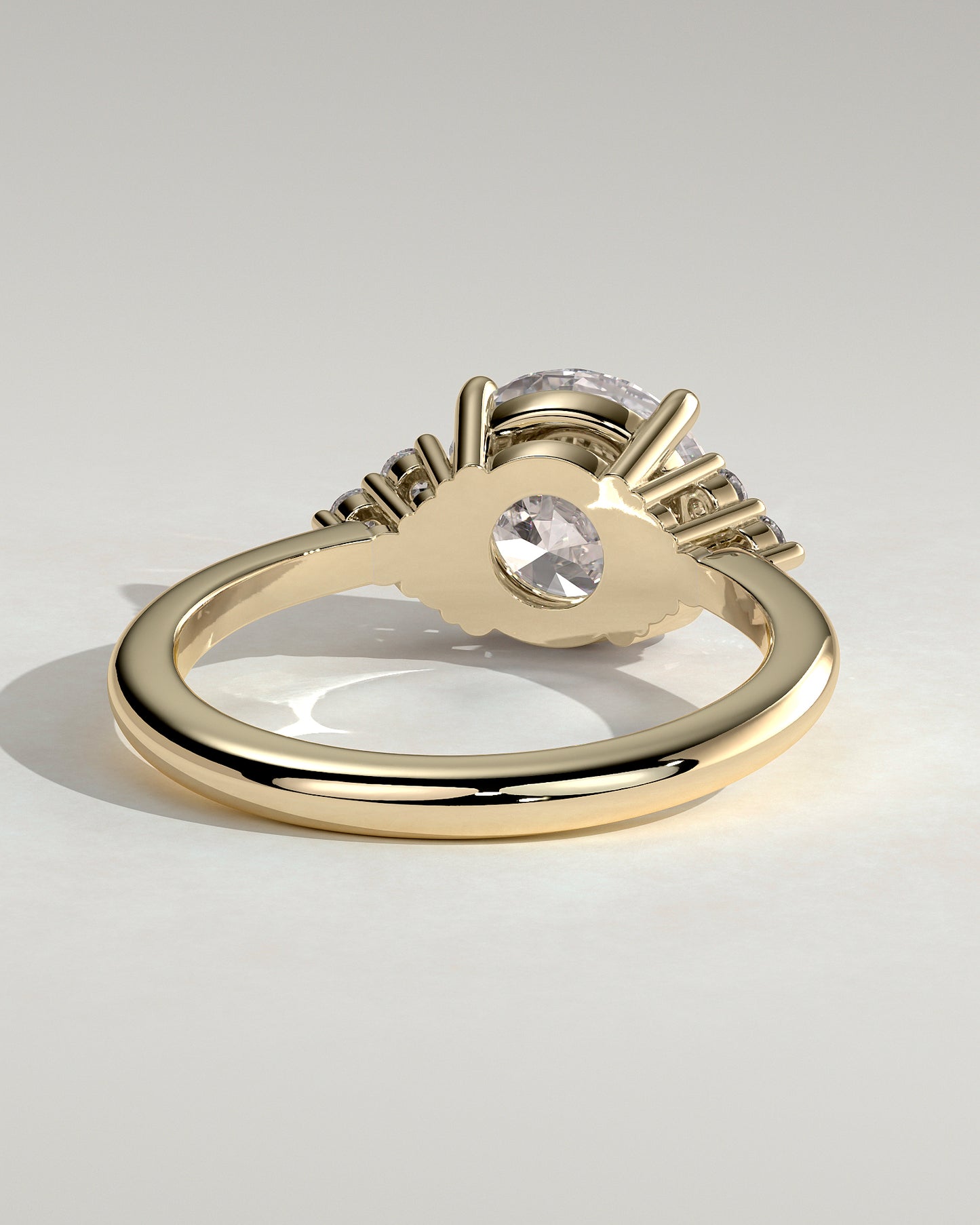 2.0 CT Round Cut Cluster Moissanite Diamond Engagement Ring