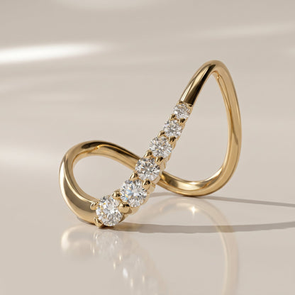 0.13 TCW Round Twisted Moissanite Wedding Band