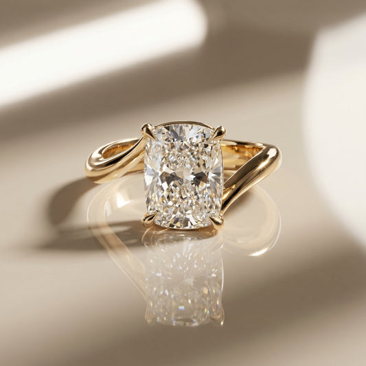 Oval Solitaire Engagement Ring – 2 CT Moissanite Diamond