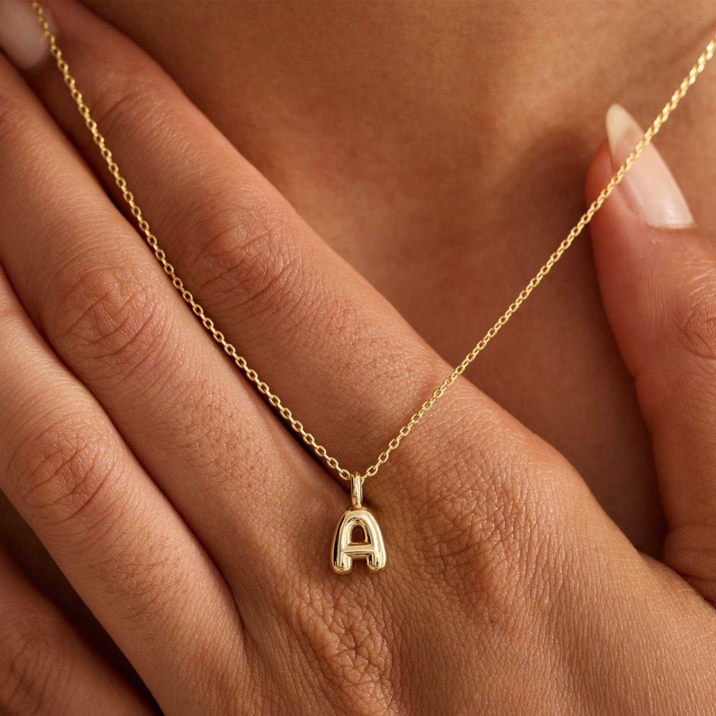 Custom Bubble Initial Necklace