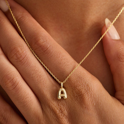 Custom Bubble Initial Necklace