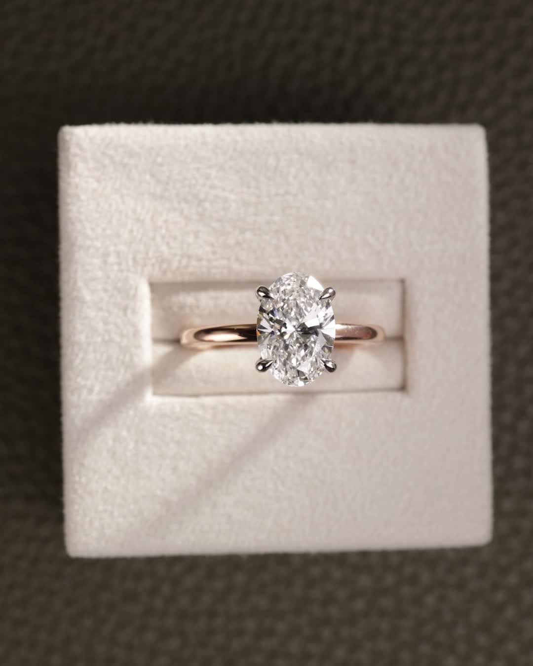 2 CT Oval Lab Grown Diamond Solitaire Engagement Ring