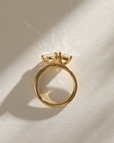 3.0 CT Oval & Pear Cut Toi Et Moi Moissanite Diamond Engagement Ring