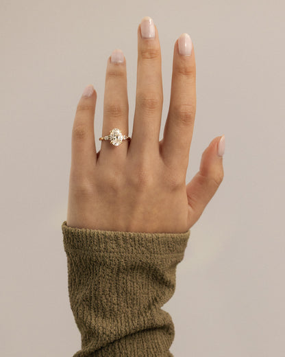 2 CT Oval Cut Cluster Moissanite Diamond Engagement Ring