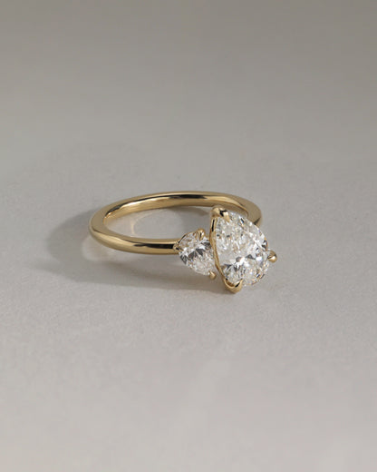 2.8 CT Pear Toi Et Moi Moissanite Diamond Engagement Ring