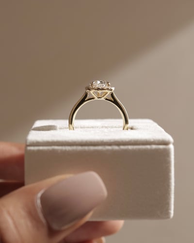 2 CT Pear Cut Halo Moissanite Diamond Engagement Ring