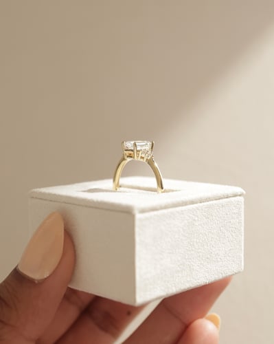 2.0 Ct Emerald Cut Cluster Moissanite Diamond Engagement Ring