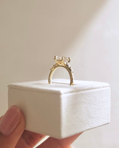 2.0 CT Marquise Criss Cross Pave Moissanite Engagement Ring