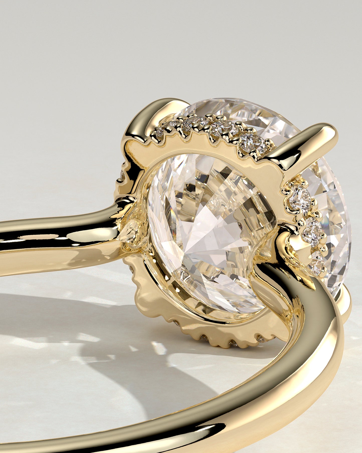 2.0 CT Round Hidden Halo Moissanite Engagement Ring